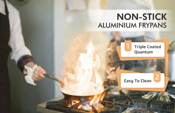 Frypans alúmanaim neamh-bata sunnex