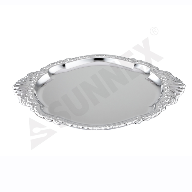 Tráidire Freastalaithe Oval Chrome Plated